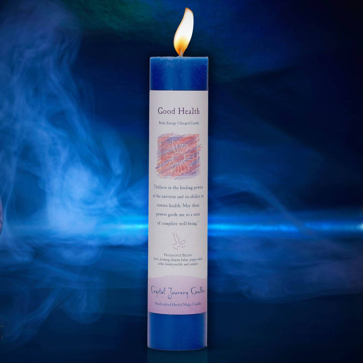 Crystal Journey Reiki Charged Herbal Magic Pillar Candle Good Health