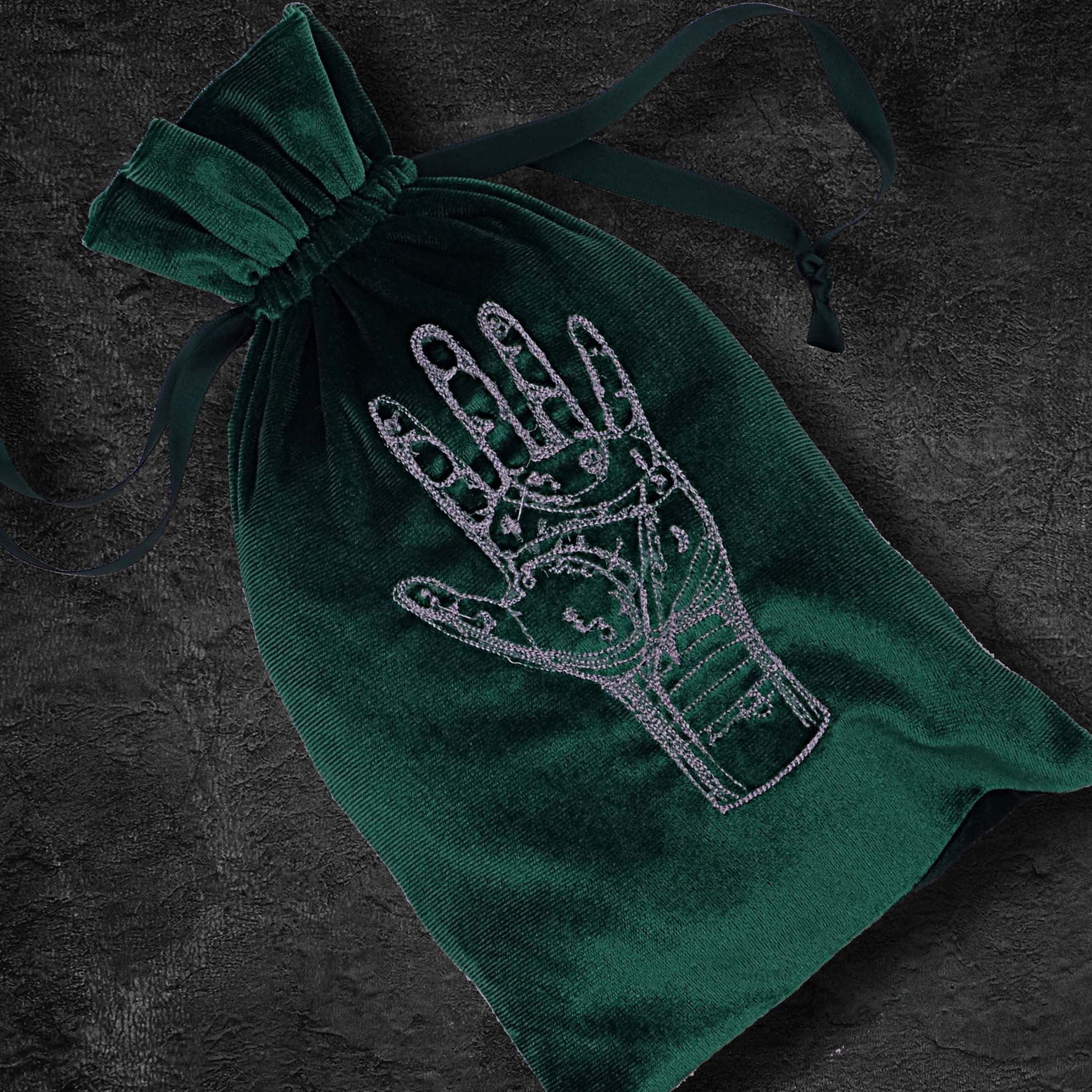 Tarot Bag with silver palm reading chart Bag