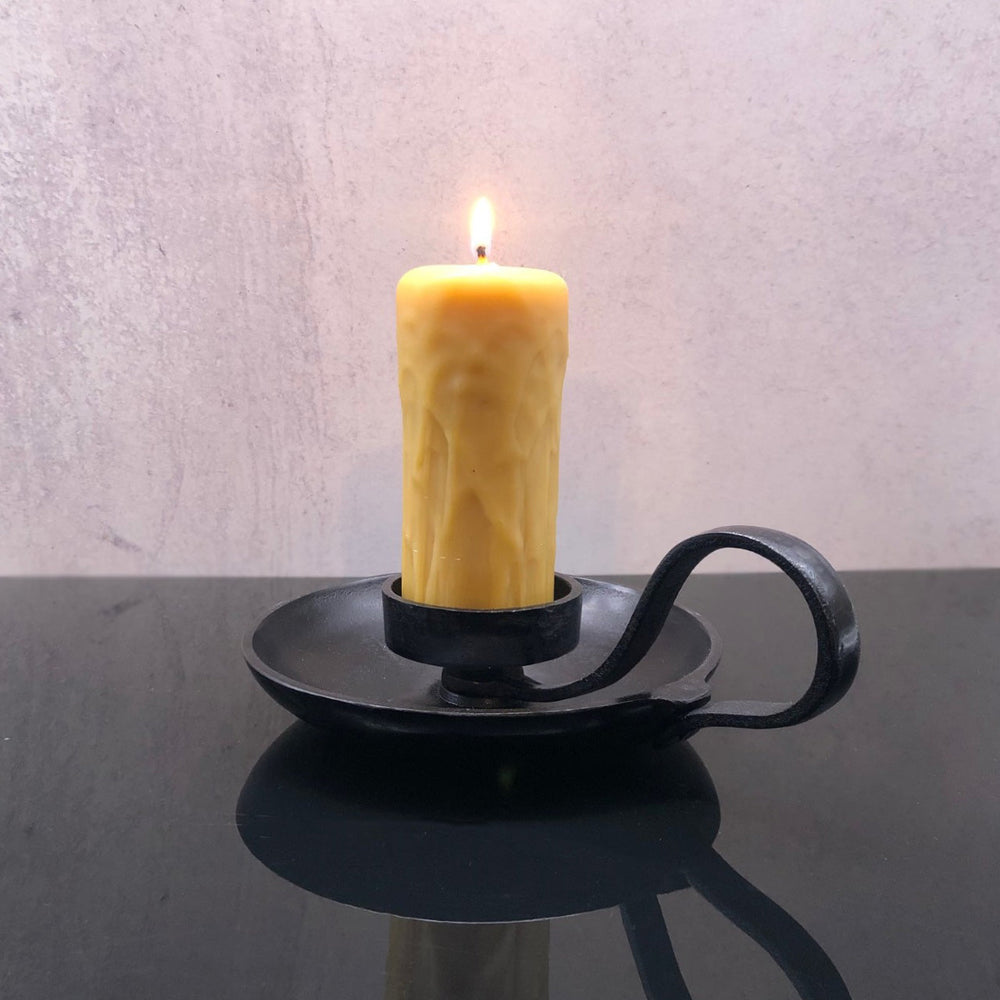 Hand forged black metal Candle Holder Candles