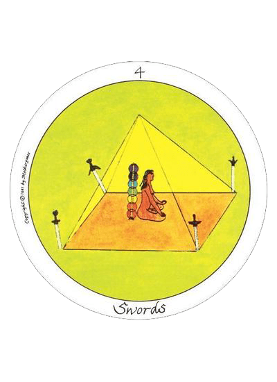Motherpeace Round Tarot 4 of Swords card