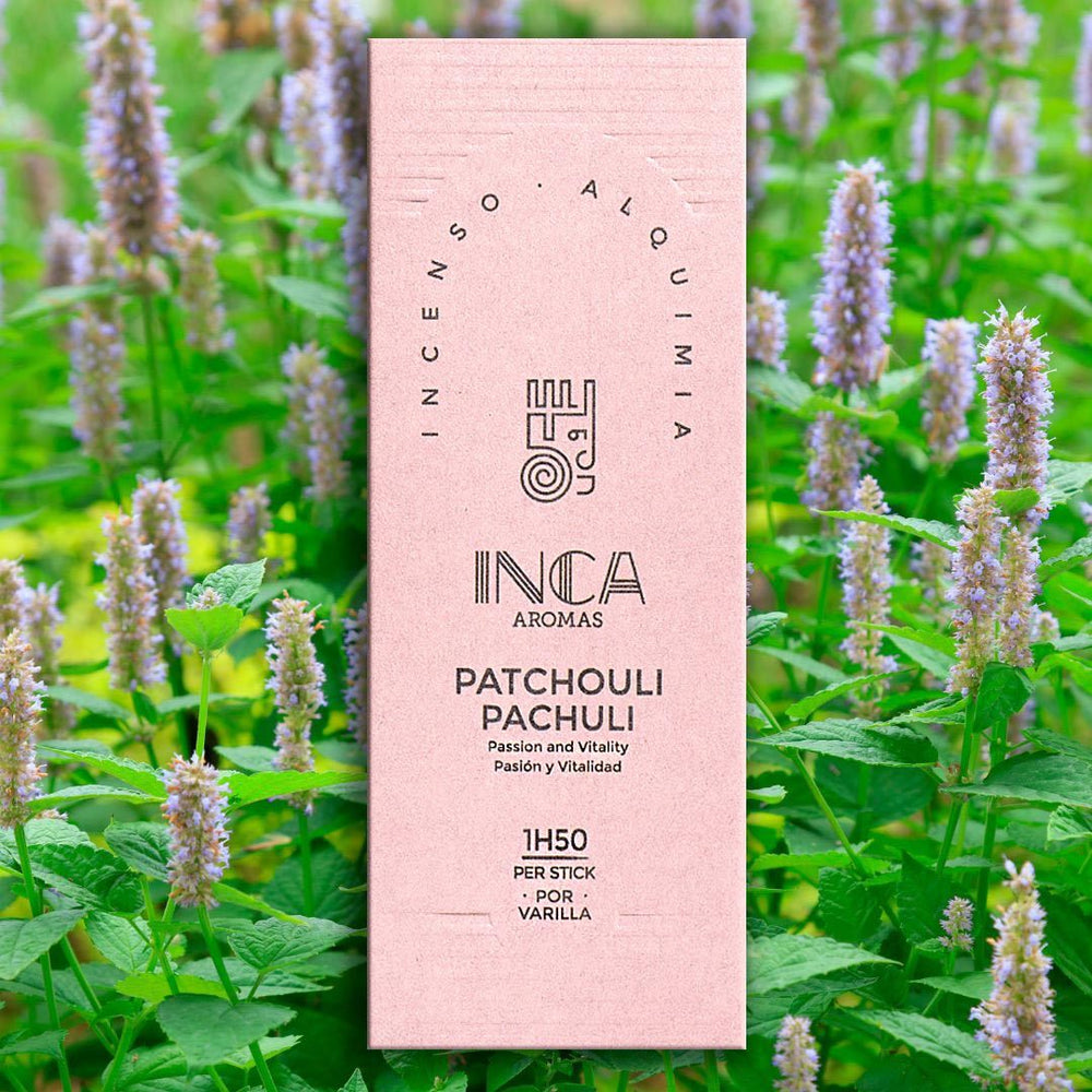 Inca Aromas all-natural fair-trade incense. Patchouli for Passion and Vitality Incense