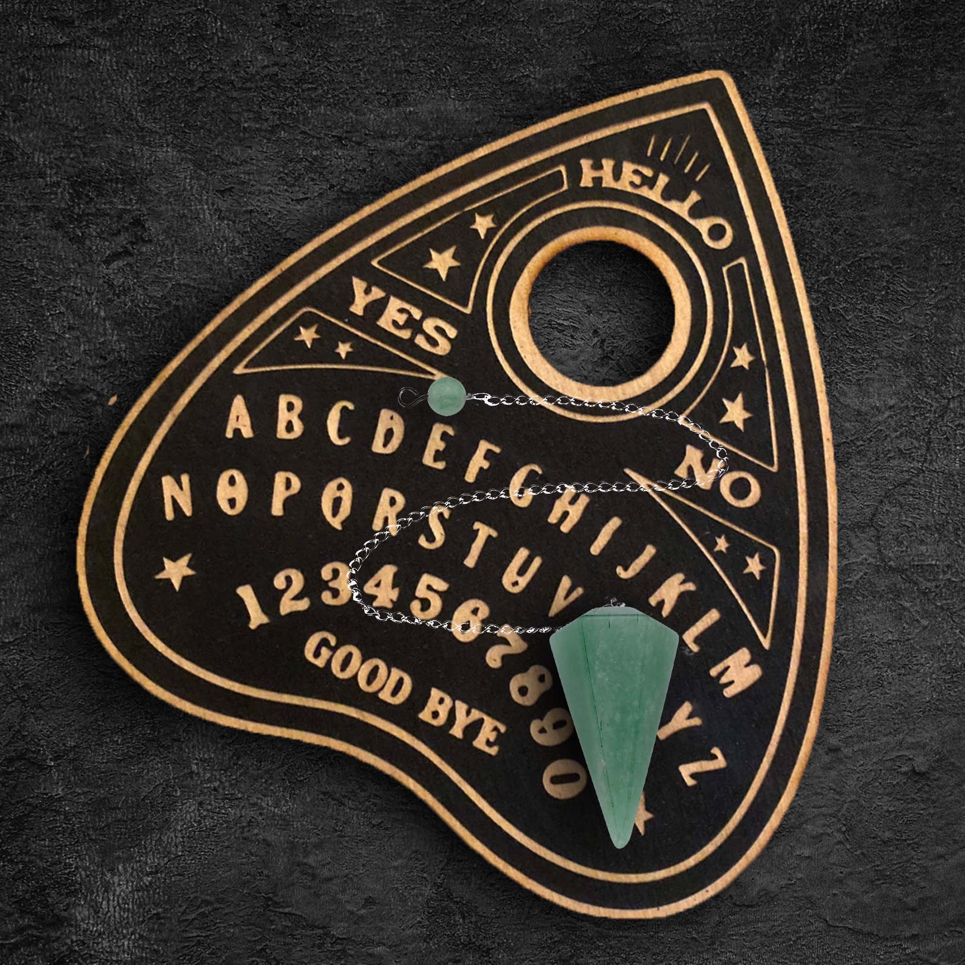 Planchette Wooden Dowsing Kit with 6-inch Board and Crystal Pendulum Dowsing