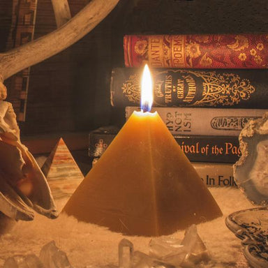 Mithras Seshet Pyramids- Beeswax Candles 3" X 3" Base Candles