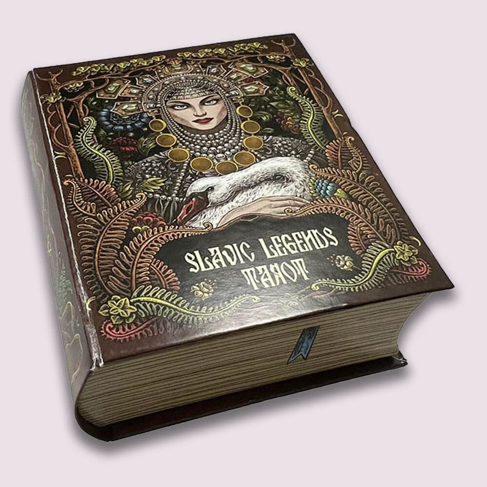 Slavic Legends Tarot: Tarot size edition with Gold Card Edges & Book-Shaped keepsake box Tarot Cards
