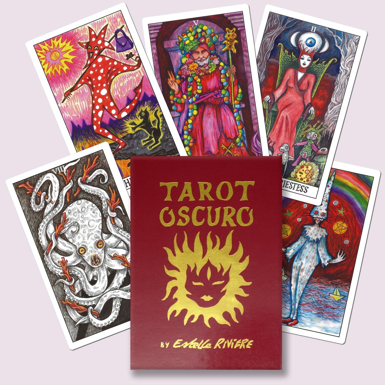 Tarot Oscuro Deck and Guidebook in English, Spanish & French Tarot Deck