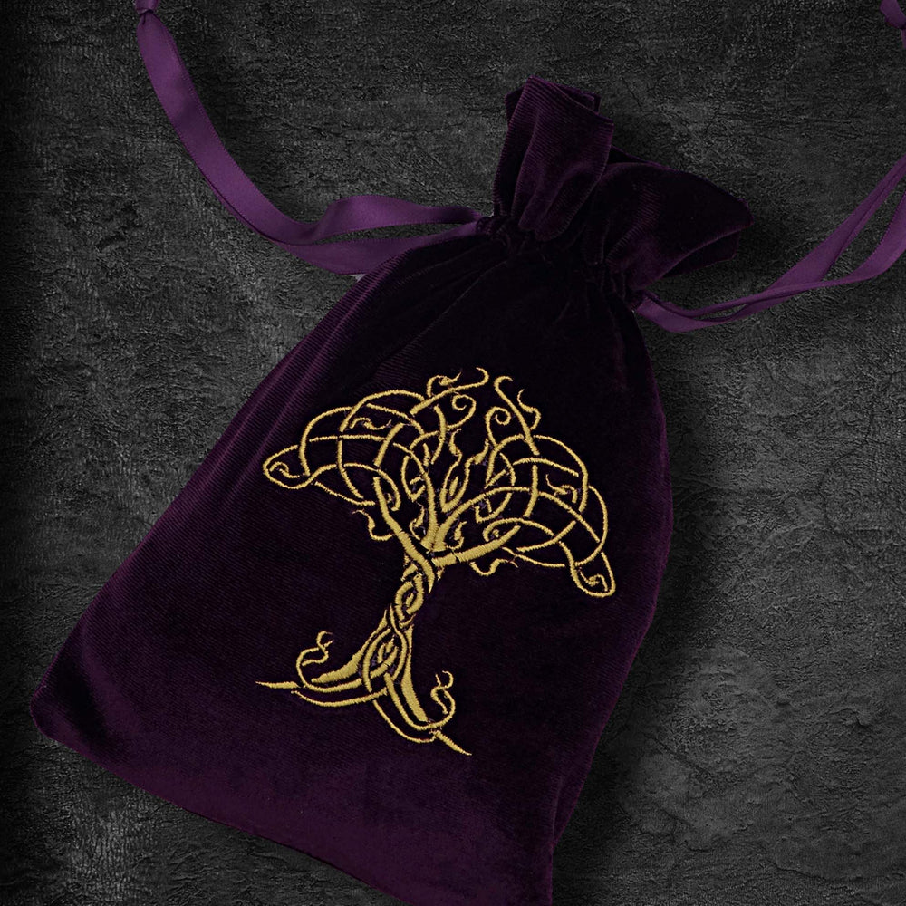 Tarot Bag with gold Tree of Life Bag