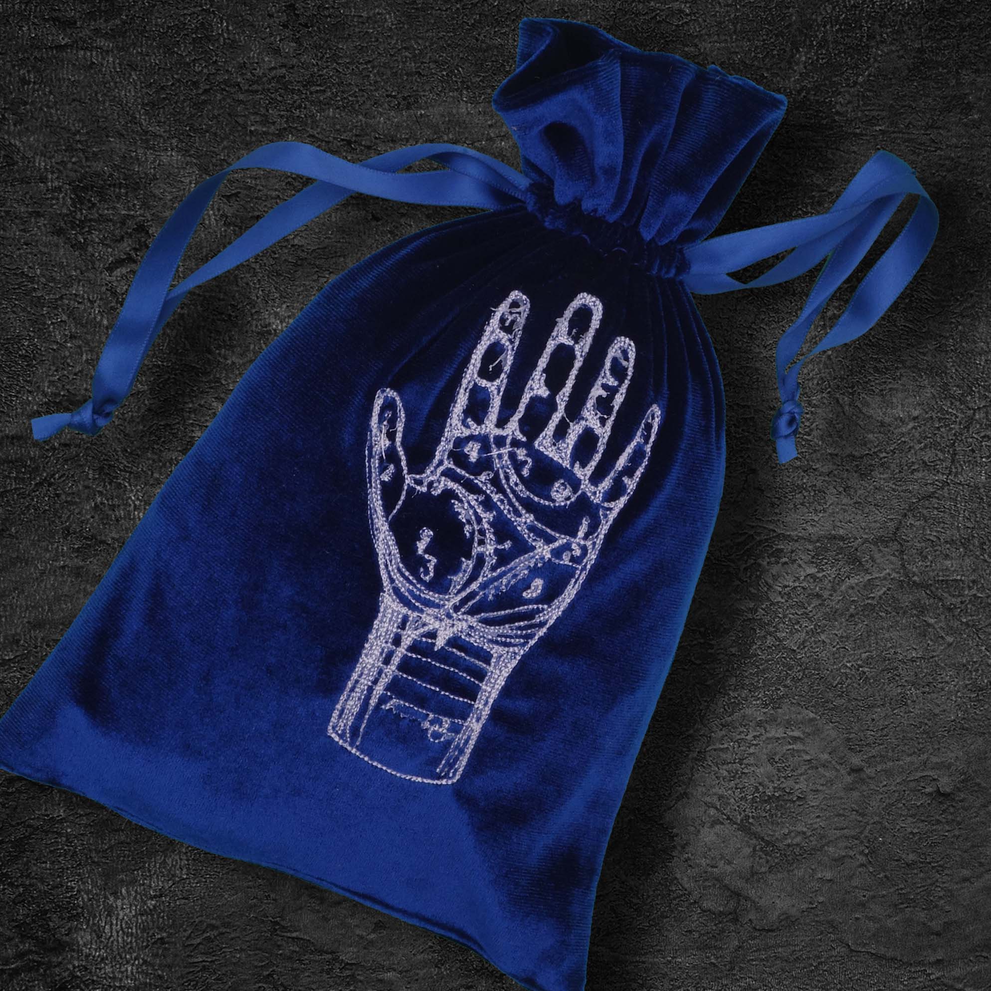 Tarot Bag with silver palm reading chart Bag